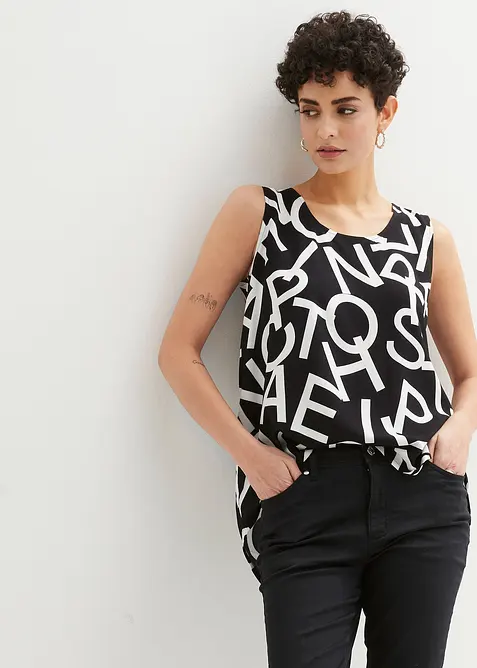 Halenkový top ze splývavé viskózy, bonprix