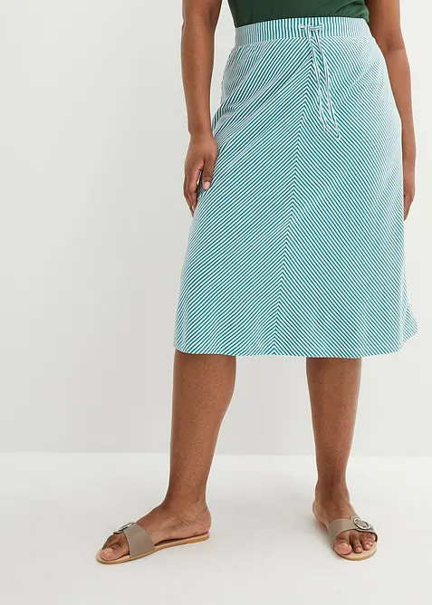 Žerzejov&aacute; sukně s proužky, ke kolenům, bonprix