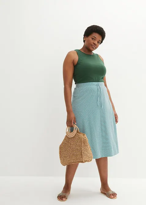 Žerzejov&aacute; sukně s proužky, ke kolenům, bonprix