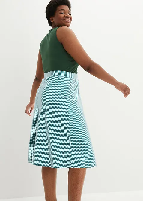 Žerzejov&aacute; sukně s proužky, ke kolenům, bonprix
