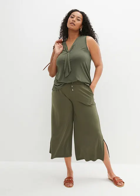 Pěkný top s mašlí u výstřihu, bonprix