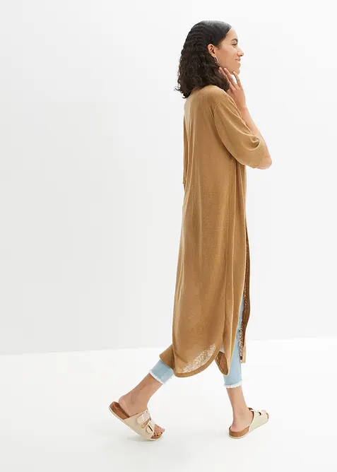 Pletený kabátek ve lněném vzhledu, bonprix