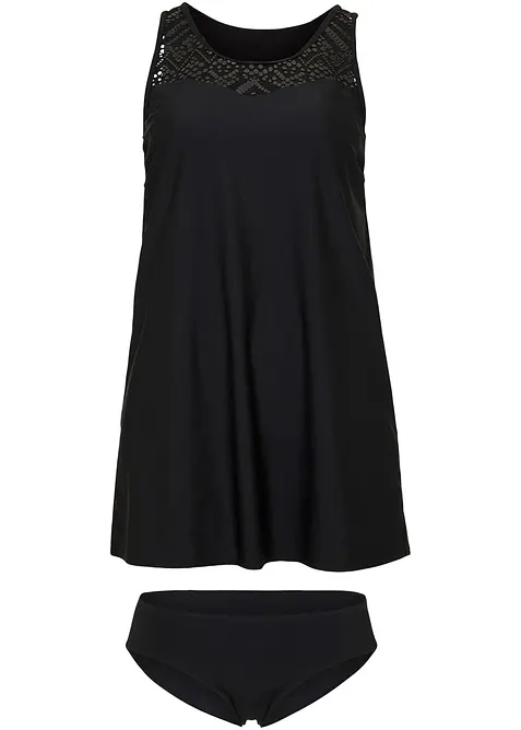 Dlouhé tankiny s krajkou, rychleschnoucí (2dílná souprava), bonprix