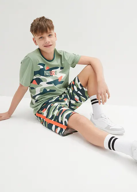 Tričko a krátké kalhoty z čisté bavlny (2dílná souprava), bonprix