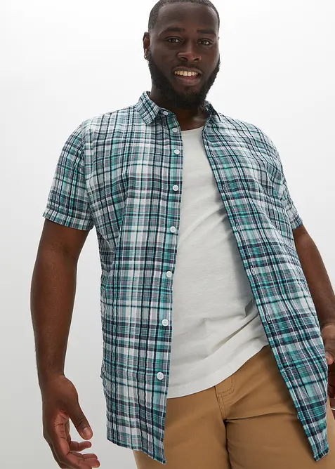 Košile s krátkým rukávem z krepového materiálu z čisté bavlny, bonprix