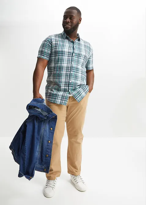 Košile s krátkým rukávem z krepového materiálu z čisté bavlny, bonprix