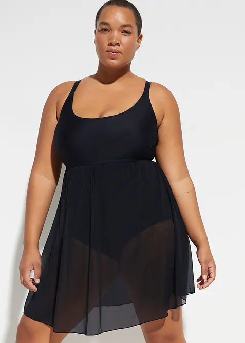 Koupací šaty s transparentní síťovinou, bonprix