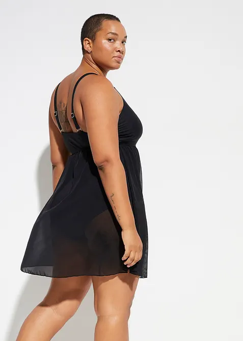 Koupací šaty s transparentní síťovinou, bonprix