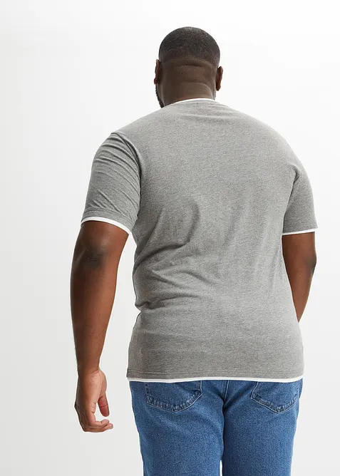 Henley tričko, kr&aacute;tk&yacute; ruk&aacute;v (2 ks v balen&iacute;), bonprix