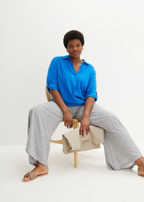 Lněn&aacute; halenka, 3/4 ruk&aacute;v, bonprix