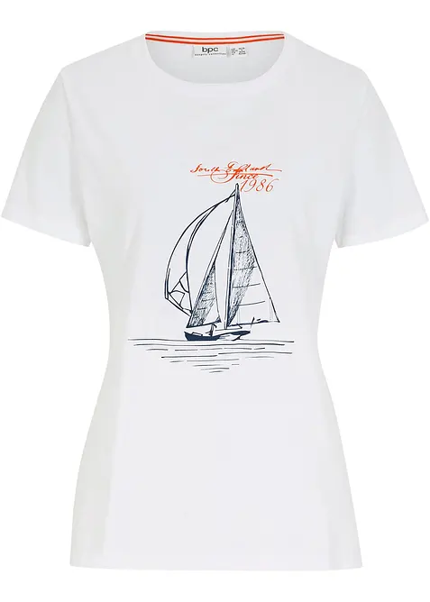 Bavlněné tričko s postranními rozparky a potiskem, bonprix