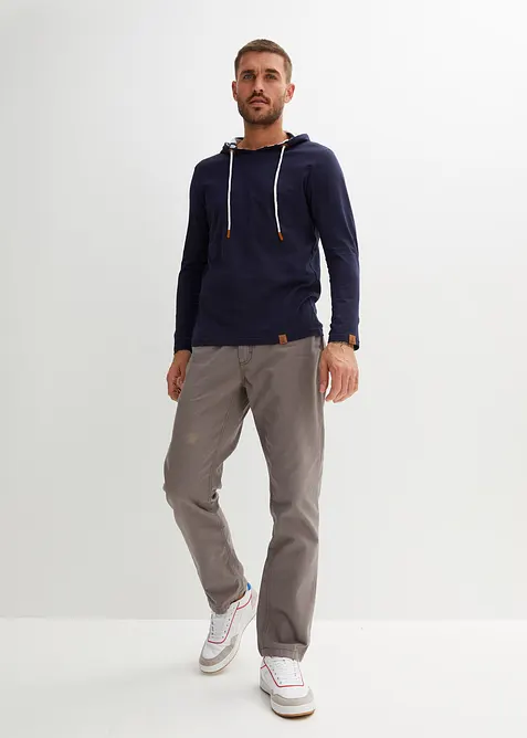 Triko s dlouh&yacute;m ruk&aacute;vem a kapuc&iacute;, organick&aacute; bavlna, bonprix