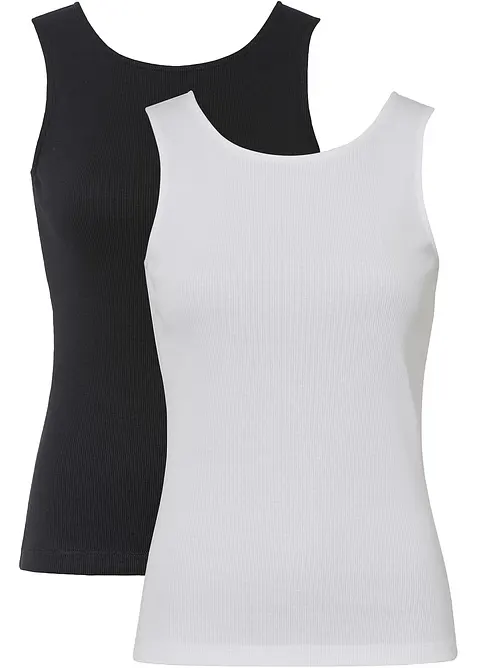 Žebrovan&yacute; top z čist&eacute; organick&eacute; bavlny (2 ks v balen&iacute;), bonprix