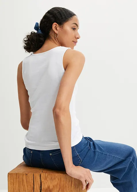 Žebrovan&yacute; top z čist&eacute; organick&eacute; bavlny (2 ks v balen&iacute;), bonprix