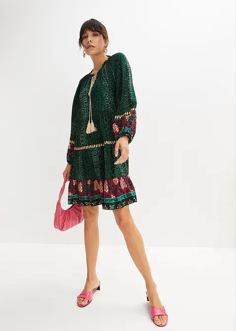 Tunikové šaty ze splývavé viskózy, bonprix