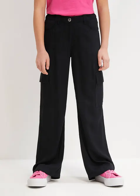 Široké cargo kalhoty ze splývavé viskózy, bonprix