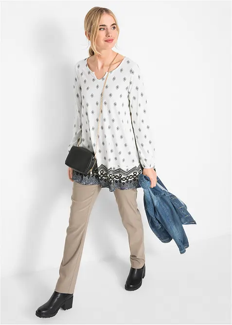 Úpletová tunika ze směsi bavlny a viskózy, bonprix