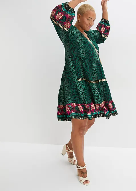 Tunikové šaty ze splývavé viskózy, bonprix