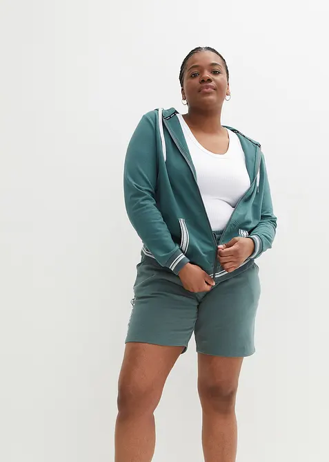 Mikina na zapínání s kapucí, z čisté organické bavlny, bonprix