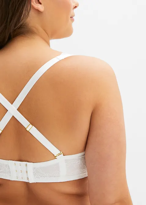 Balkonetová podprsenka s kosticemi a vícecestnými ramínky, s recyklovaným polyamidem, bonprix