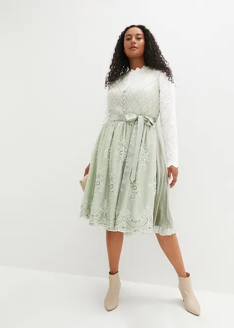 Krojov&aacute; halenka s krajkou, dlouh&yacute; ruk&aacute;v, bonprix