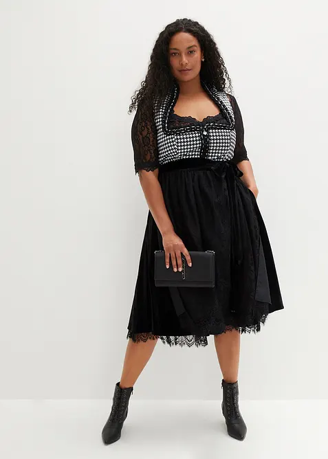 Dirndl se sametovou sukn&iacute; (2d&iacute;ln&aacute; souprava), bonprix