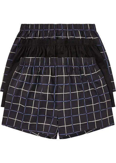 Volné žerzejové boxerky z bavlny (3 ks v balení), bonprix