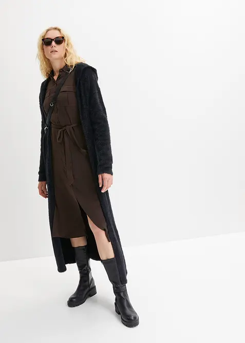 Pletený kabát z měkké peříčkové příze, bonprix