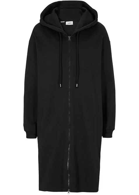 Dlouhá propínací mikina s postranními rozparky, bonprix