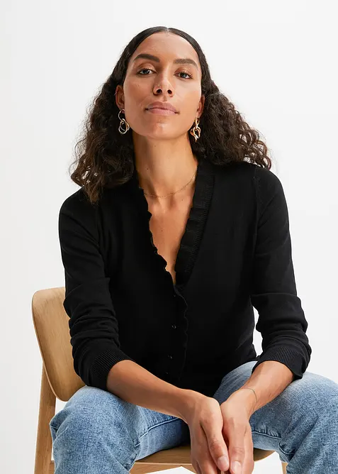 Kab&aacute;tek z jemn&eacute; pleteniny ze spl&yacute;vav&eacute; visk&oacute;zov&eacute; směsi, bonprix