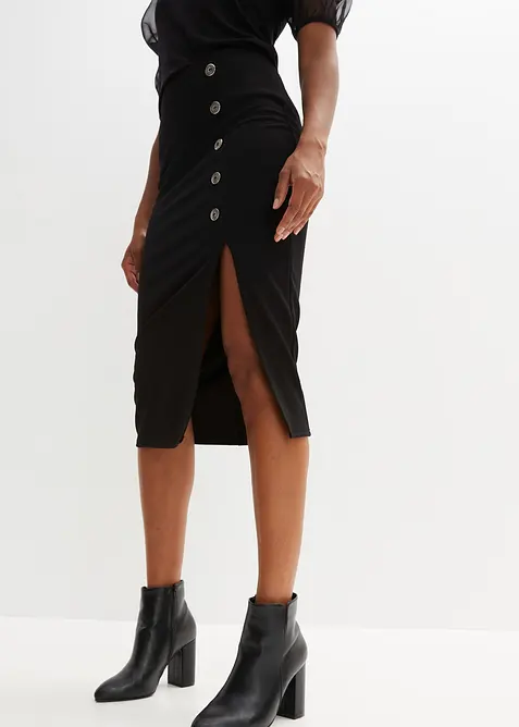 Sukně s knofl&iacute;kovou l&eacute;gou, bonprix