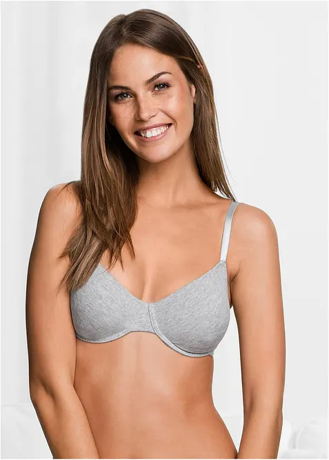 Hladká podprsenka s kosticemi, z organické bavlny (3 ks v balení), bonprix