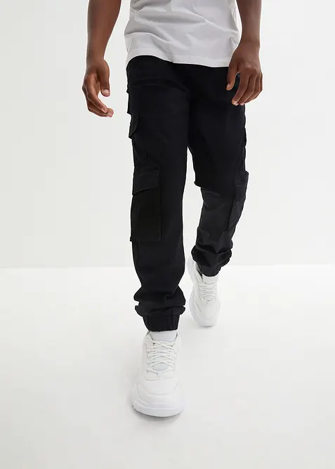 Strečové cargo kalhoty bez zapínání, Regular Fit, bonprix