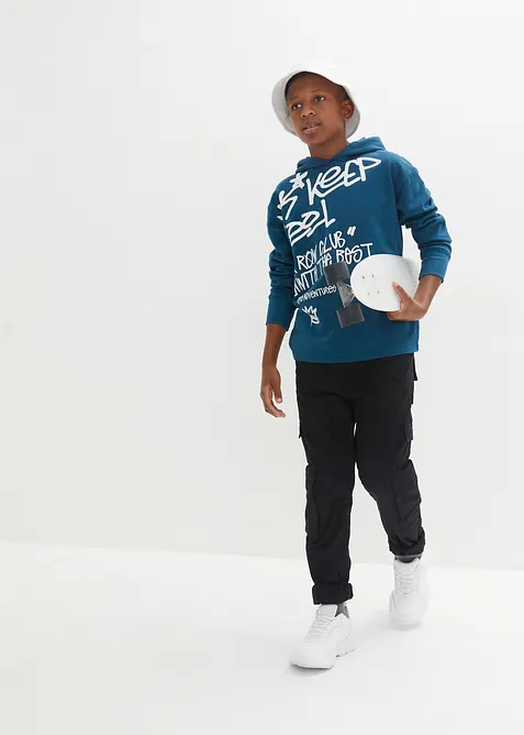 Mikina s kapucí a graffiti potiskem, z čisté organické bavlny, bonprix