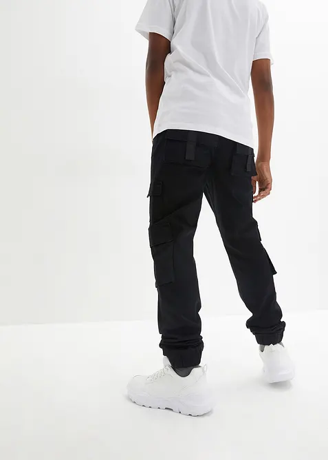 Strečové cargo kalhoty bez zapínání, Regular Fit, bonprix