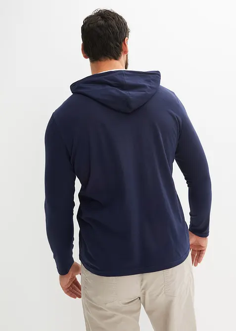 Triko s dlouhým rukávem a kapucí, organická bavlna, bonprix