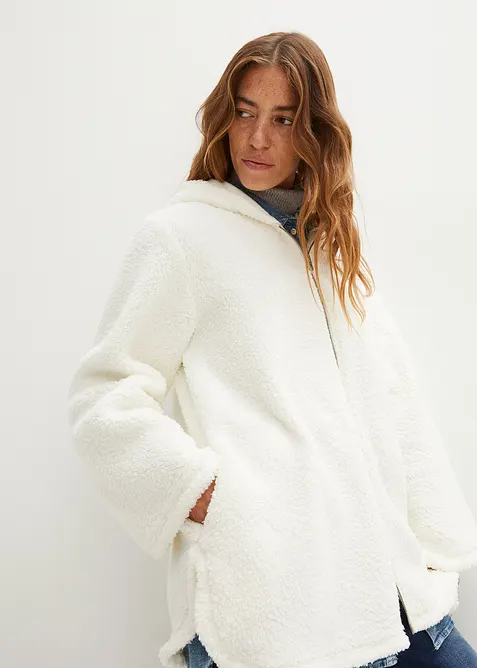 Bunda z plyšového flísu, s postranními rozparky, bonprix