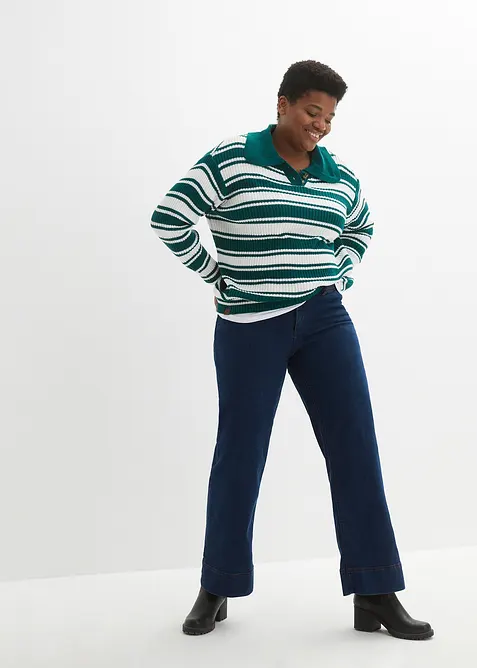 Pohodlné strečové džíny Wide Leg, Mid Waist, bonprix