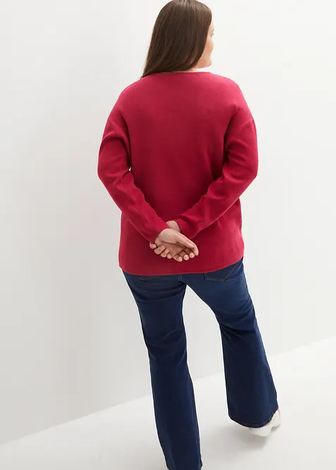 Svetr z úpletu Milano Rib s kulatým výstřihem, bonprix