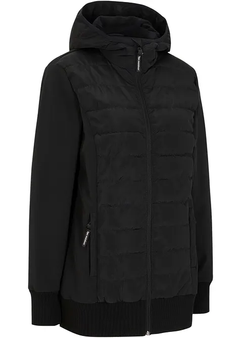 Hybridní prošívaná bunda z různých materiálů, vodoodpudivá, bonprix