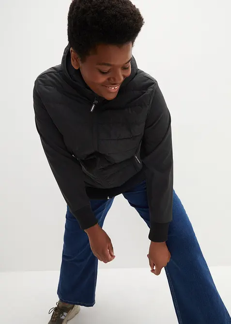 Hybridní prošívaná bunda z různých materiálů, vodoodpudivá, bonprix