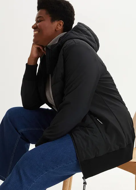 Hybridní prošívaná bunda z různých materiálů, vodoodpudivá, bonprix