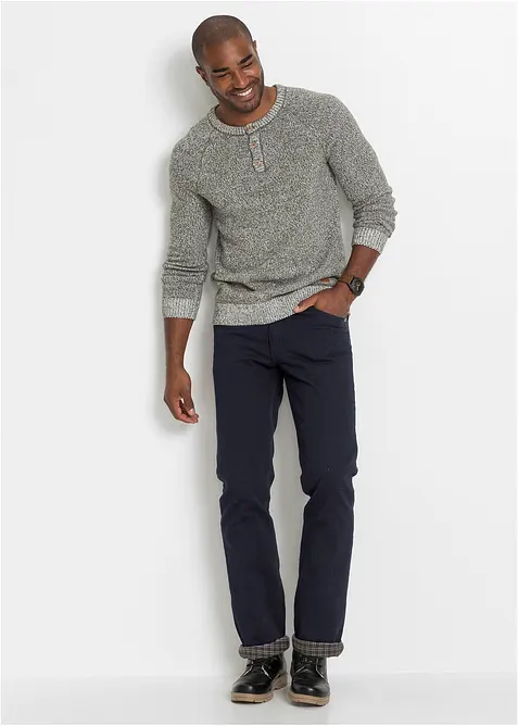 Termo dž&iacute;ny Classic Fit, Straight, s hebkou flanelovou pod&scaron;&iacute;vkou, bonprix