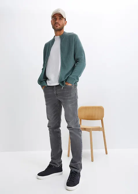 Rozepínací svetr z jemné pleteniny z čisté bavlny, bonprix