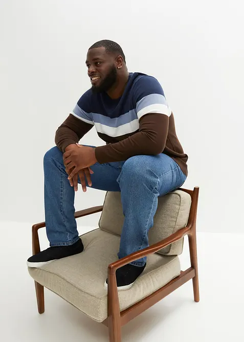 Jemně pletený svetr s Colorblocking s bavlnou, bonprix