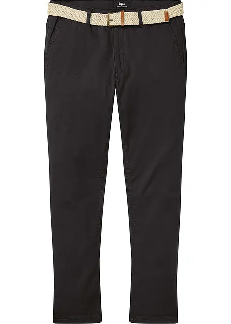 Chino kalhoty s pohodlným pasem a opaskem, Regular Fit, Straight, bonprix