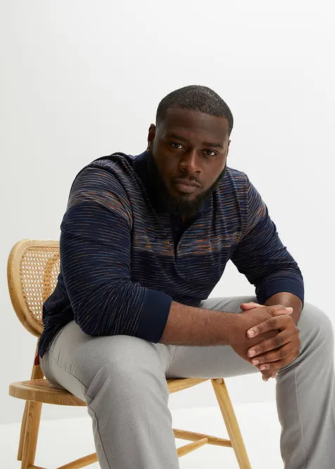 Triko polo s dlouh&yacute;m ruk&aacute;vem, bonprix