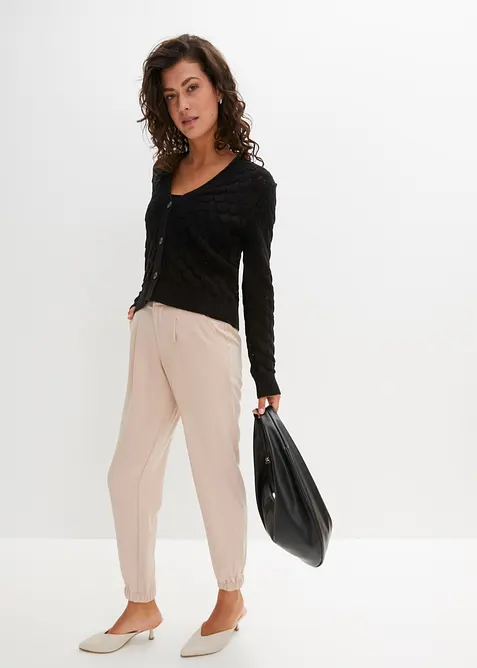 Ažurový pletený kabátek, bonprix