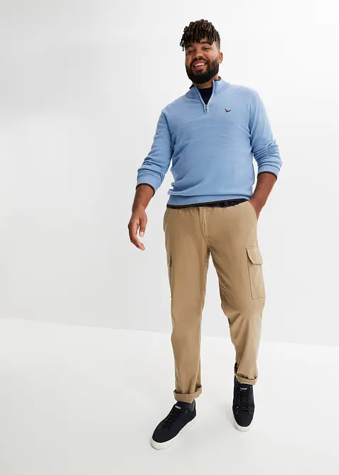 Svetr s límcem na zip s recyklovanou bavlnou, bonprix