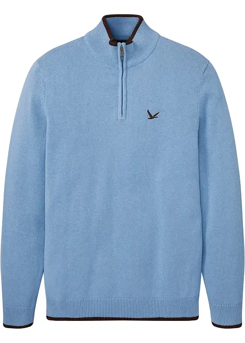 Svetr s límcem na zip s recyklovanou bavlnou, bonprix